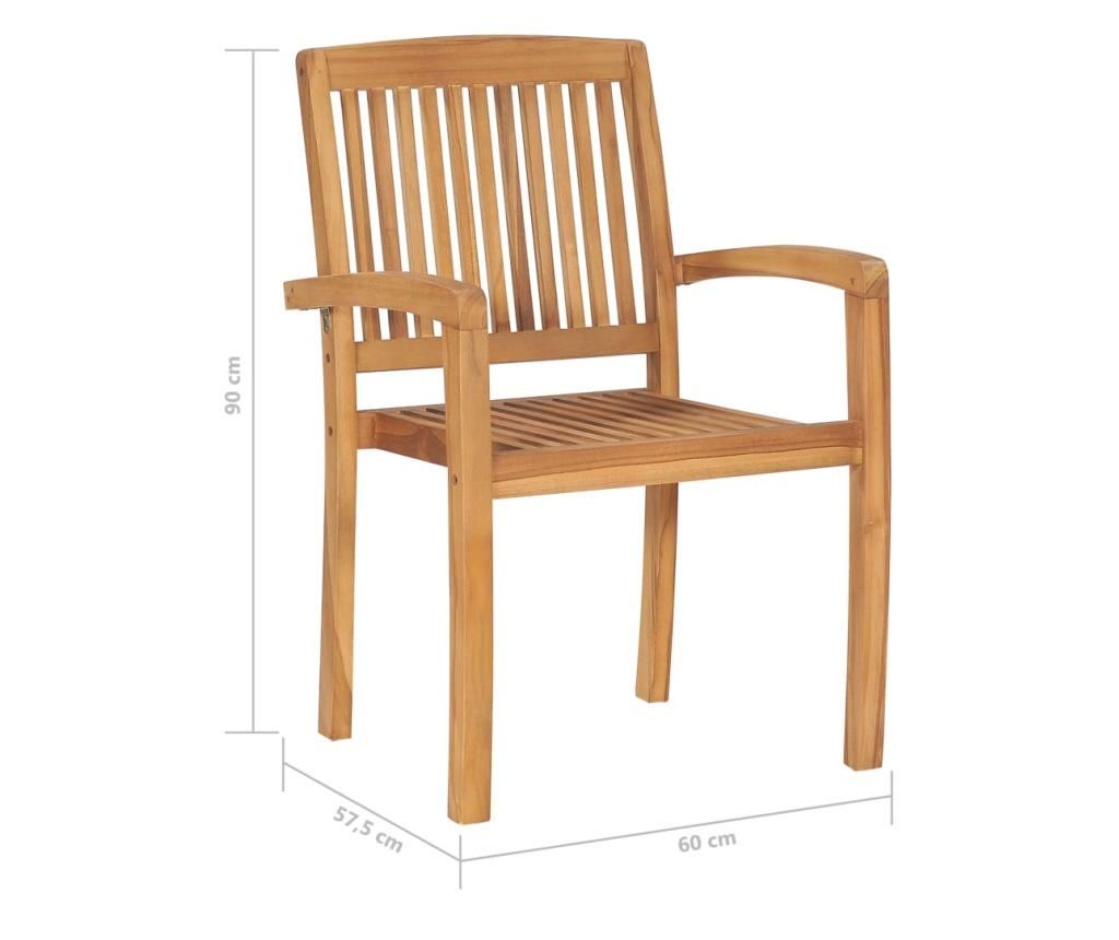 Градински столове с яркозелени възглавници, 2 бр., Масивно тиково дърво - 11