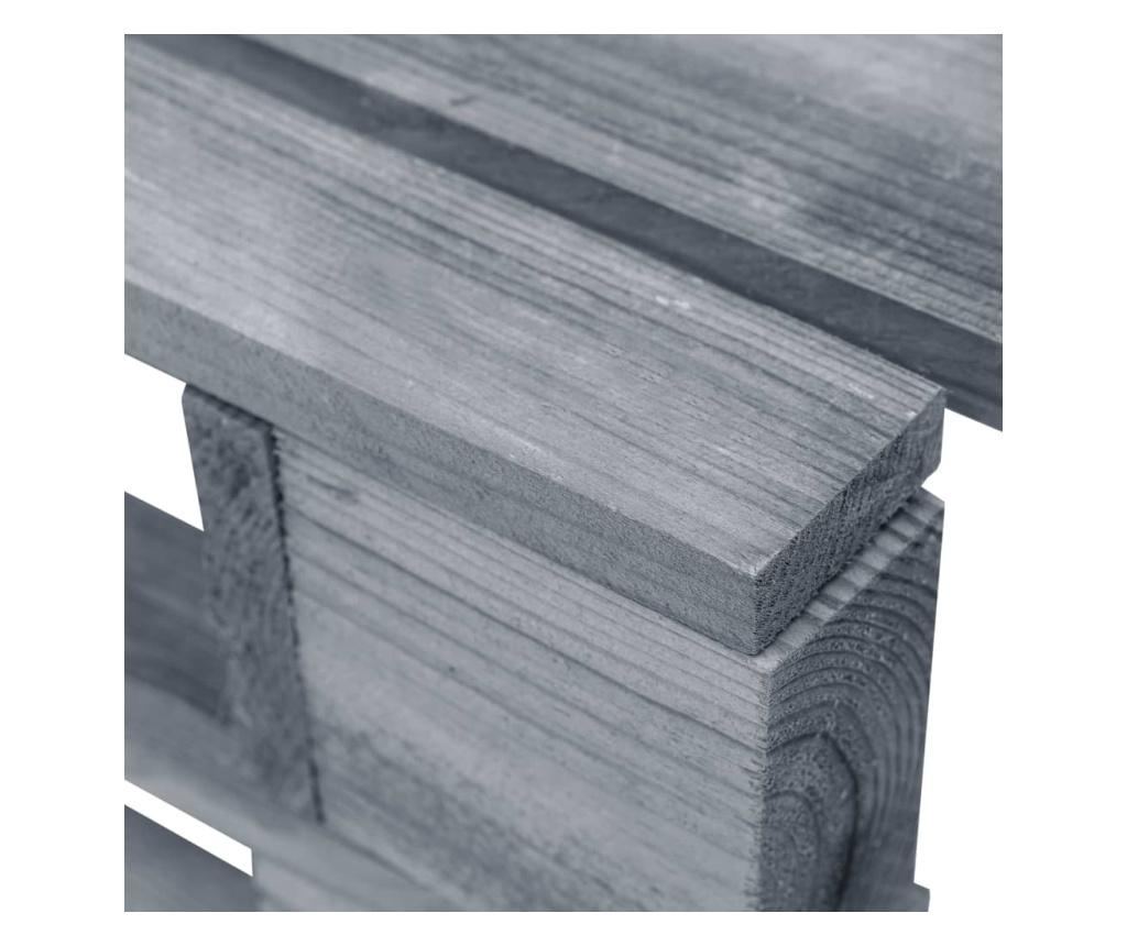 Vrtna klupa od paleta, siva, drvo - 4