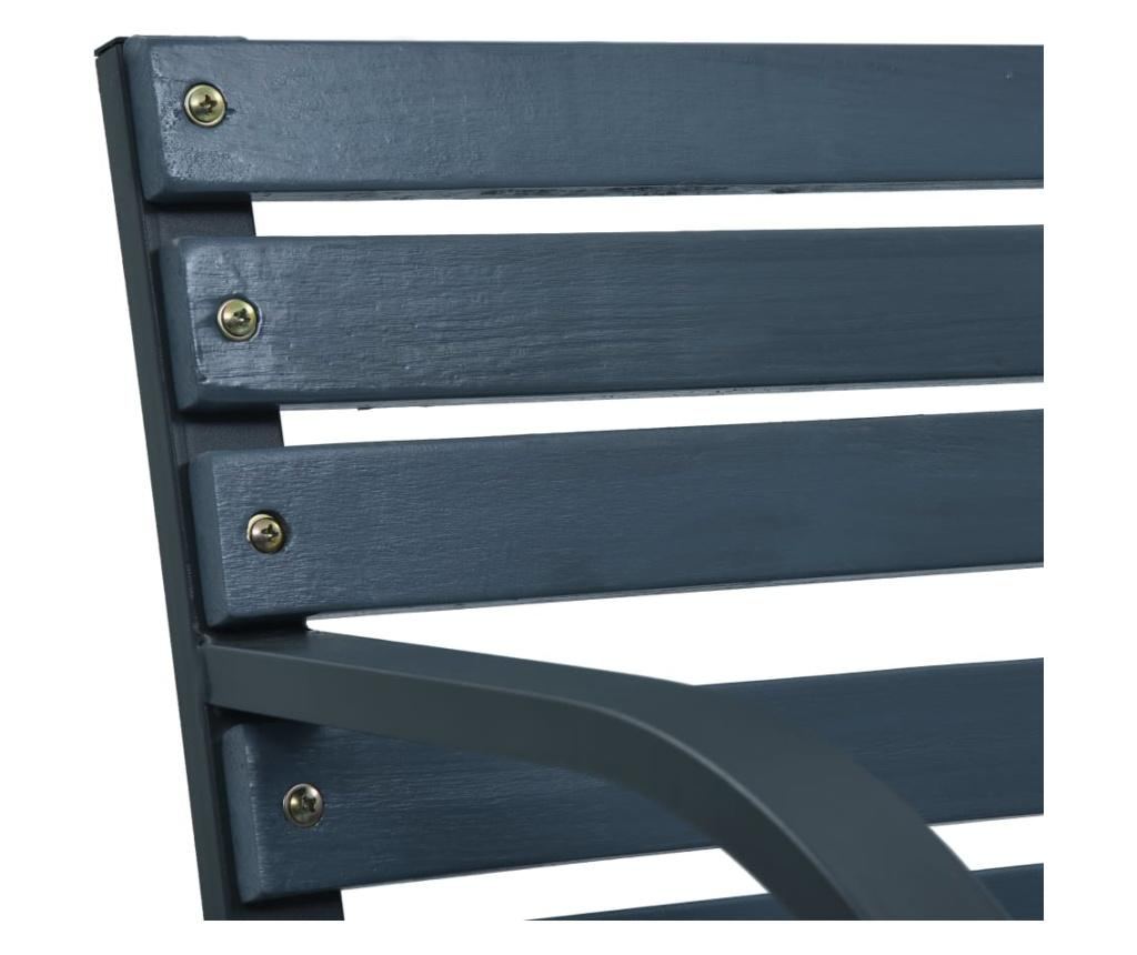 Vrtna klupa, siva, 120 cm, drvo - 5