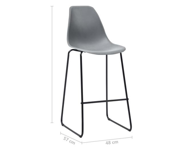 Set bar namještaja, 5 komada, siva, plastika