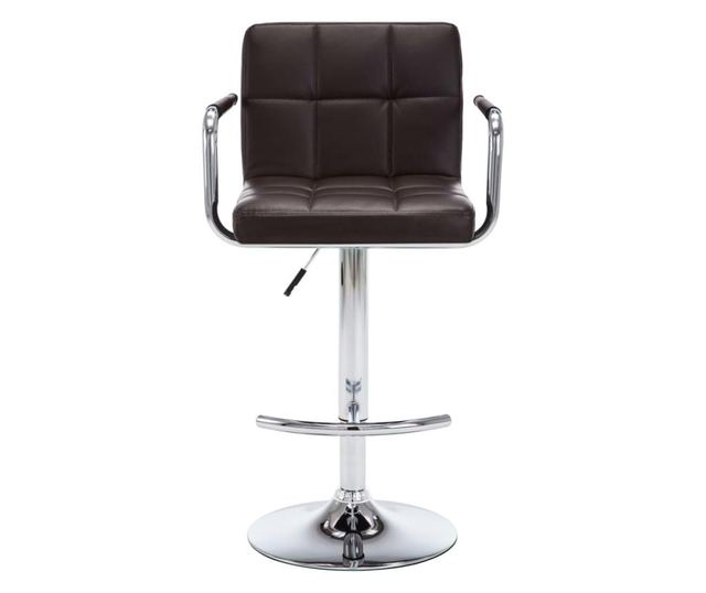 Barski stoli, 2 kosa, rjavi, umetno usnje