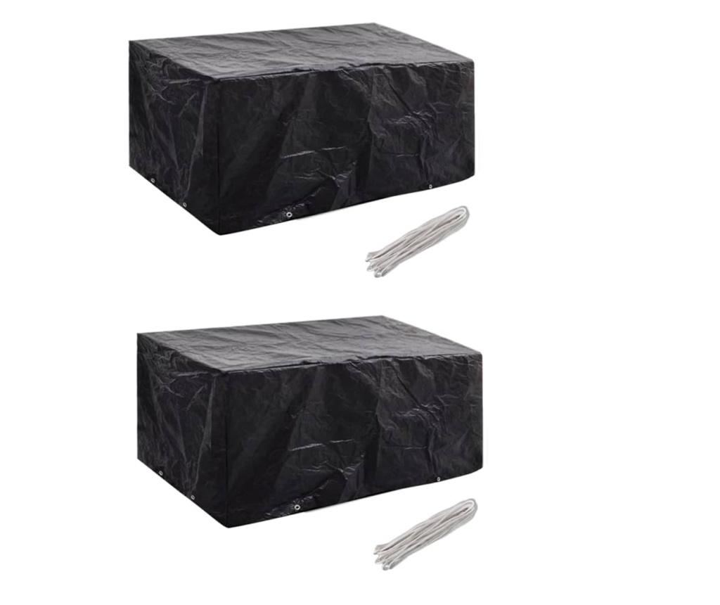 Huse mobilier grădină 2 buc. 180x140 cm set poliratan 8 ocheți