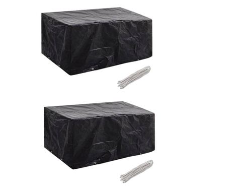 Huse mobilier grădină 2 buc. 180x140 cm set poliratan 8 ocheți