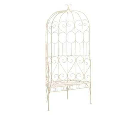 Bancă de grădină, alb vintage, 95 cm, fier