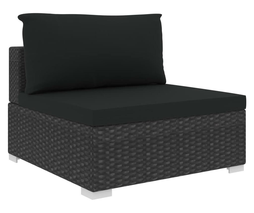 Set vrtnega pohištva s blazinami, 11 kosov, črna, poliratan - 6