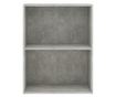 Bibliotecă cu 2 rafturi, gri beton, 60 x 30 x 76,5 cm, PAL