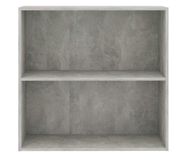 Bibliotecă cu 2 rafturi, gri beton, 80 x 30 x 76,5 cm, PAL