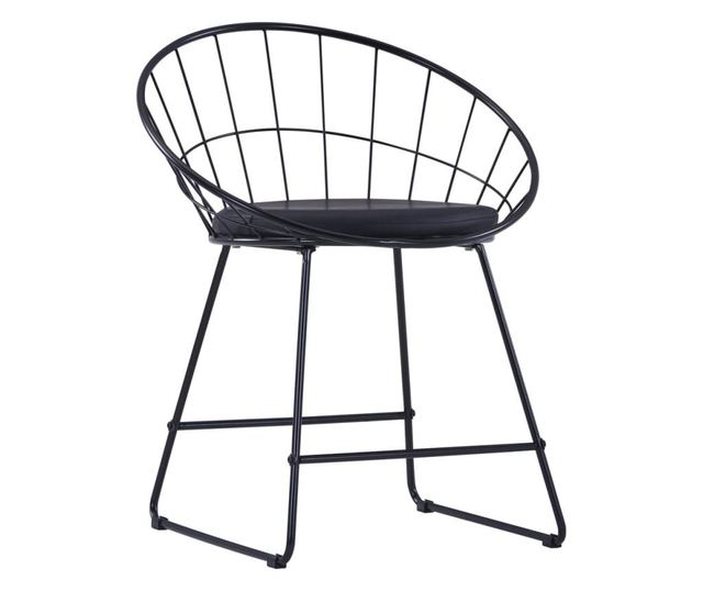 Kuhinjske stolice, sjedalo od umjetne kože, 6 kom. crne, čelik