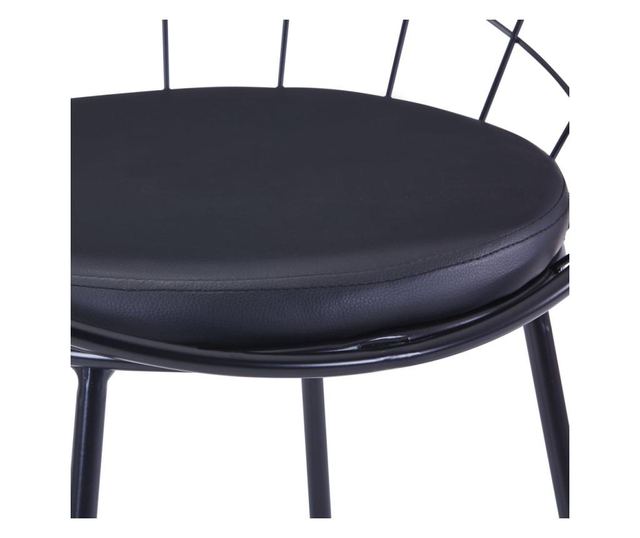 Kuhinjske stolice, sjedalo od ekološke kože, 4 kom, crne, čelik