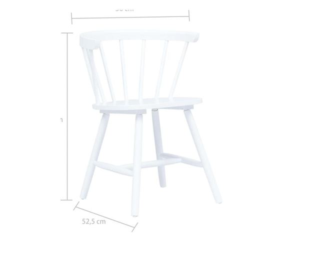 Kuhinjske stolice, 4 kom., bijele, masivno drvo hevea