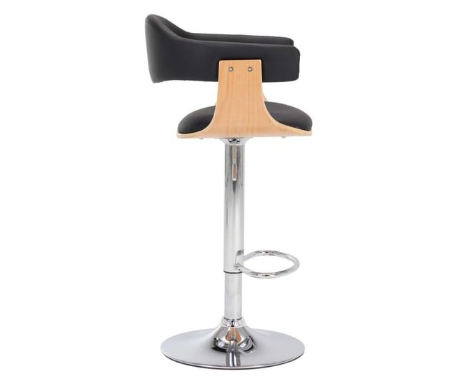 Barski stoli, 2 kosa, črni, upognjen les in umetno usnje