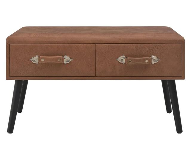 Stolić za kavu, tamno smeđi, 80 x 40 x 46 cm, eko koža