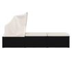Легло за плаж с балдахин и възглавница, сметана, полиратан thumbnail 4