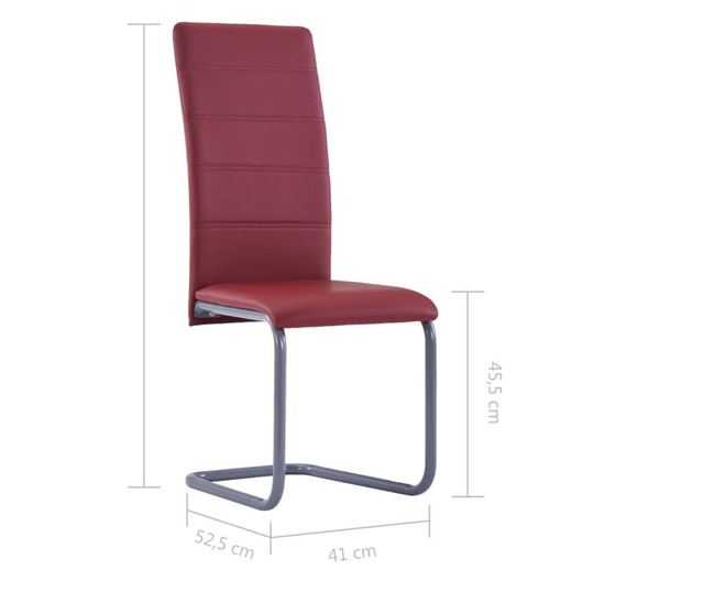 Konzolne kuhinjske stolice, 6 kom., crvene, ekološka koža