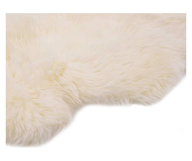 Koberec z ovčí vlny, bílý, 60 x 90 cm