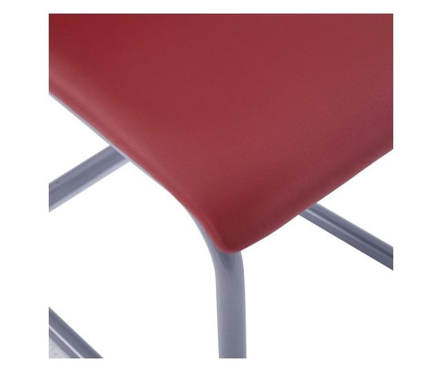 Konzolne kuhinjske stolice, 6 kom., crvene, ekološka koža