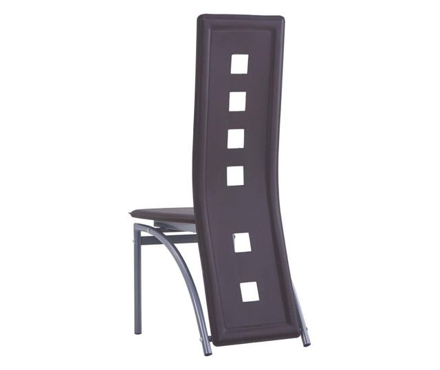 Stolice za kuhinju, 4 kom., smeđa, ekološka koža