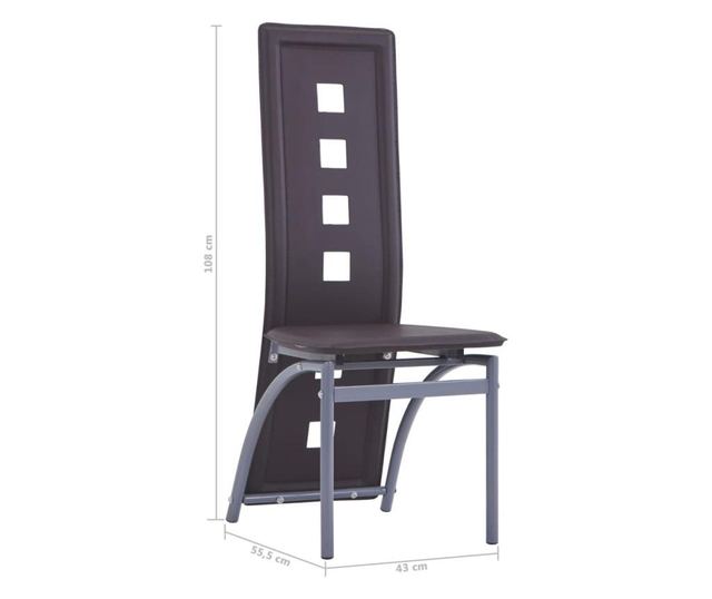 Stolice za kuhinju, 4 kom., smeđa, ekološka koža