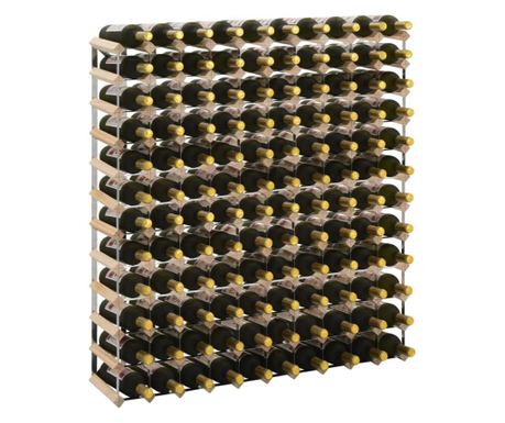 Suport sticle de vin pentru 120 sticle, lemn masiv de pin