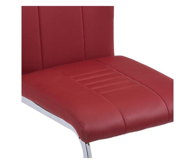 Stolice za kuhinju konzola, 6 kom., crvena, ekološka koža