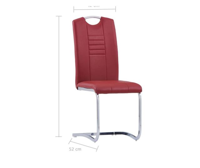 Stolice za kuhinju konzola, 6 kom., crvena, ekološka koža