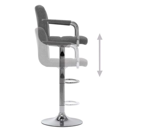 Barski stoli, 2 kosa, svetlo siva, blago