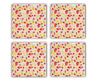 Set 4 coastere Taylor, piatra naturala, multicolor, 10x10 cm