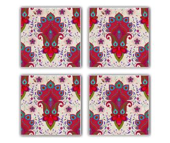 Set 4 coastere Taylor, piatra naturala, multicolor, 10x10 cm