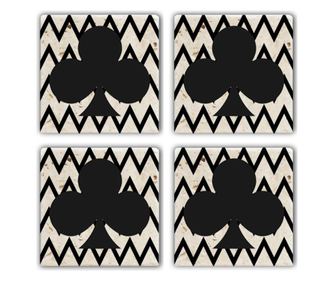 Set 4 coastere Taylor, piatra naturala, multicolor, 10x10 cm
