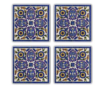 Set 4 coastere Taylor, piatra naturala, multicolor, 10x10 cm