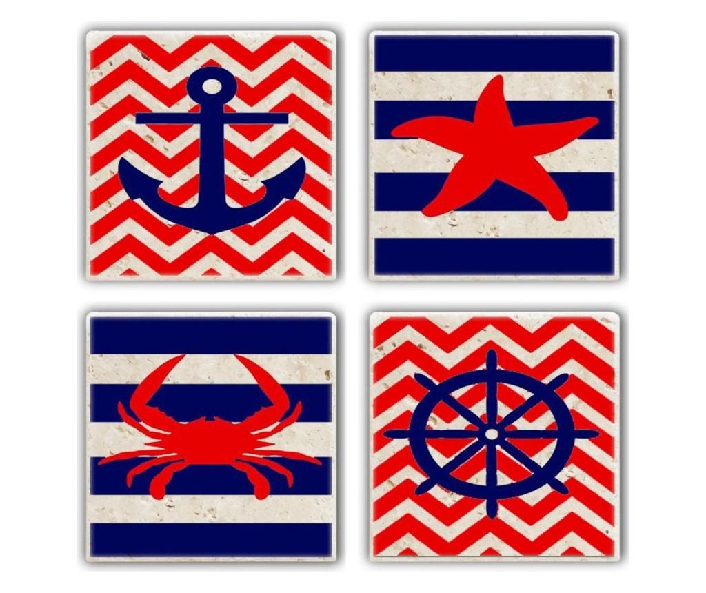 Set de 4 Coastere 10x10 cm