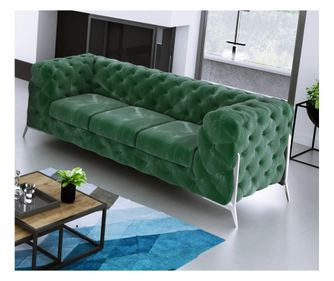 Canapea 3 locuri Chesterfield Chelsea Bottle Green
