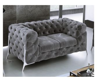 Canapea 2 locuri Chesterfield Chelsea Gray