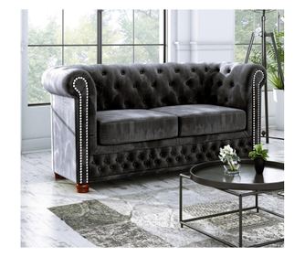 Canapea 2 locuri Chesterfield York Black
