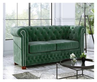 Canapea 2 locuri Chesterfield York Bottle Green
