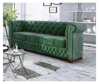 Canapea 3 locuri Chesterfield York Bottle Green