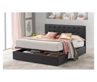 Pat cu lada rabatabila Abra Promo Dolce Dormire Negru 200x200 cm