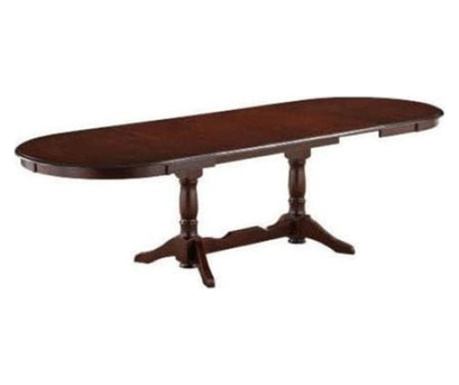 Masa Din Lemn De Fag, 130 cm Restransa, 160 cm Extinsa,  7675, Culoare Nuc Lider Furniture, lemn masiv, nuc inchis