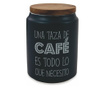 Recipient cu capac pentru cafea Villa D'este, Idee, ceramica, negru/maro, 11x11x15 cm