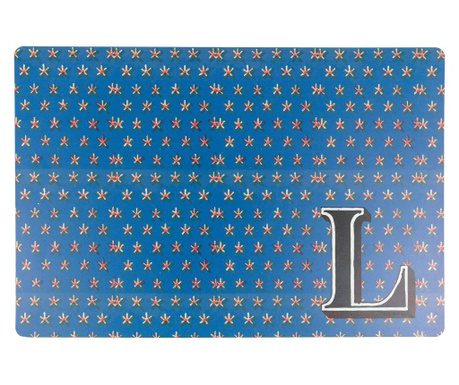 Suport farfurii Villa D'este, PVC, 30x45 cm, albastru/negru