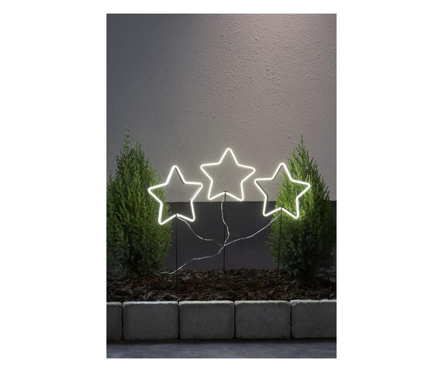 Set 3 decoratiuni cu LED-uri Best Season, Neonstar, suport: metal, alb