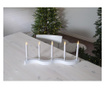 Lumanari cu LED-uri Best Season, Flow, baza: lemn, E10, alb, 59x7x29 cm