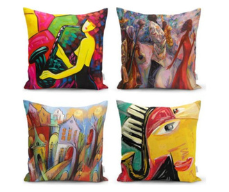 Комплект 4 калъфки за възглавница Minimalist Cushion Covers Woman In Art