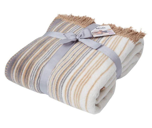 Одеяло Nordeco Home Cotton Striped Antrasit Cream 127x155 cm