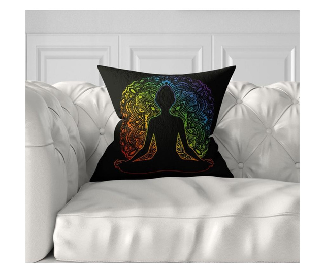 Minimalist Cushion Covers Black Yoga Mandala 7 db Párnahuzat