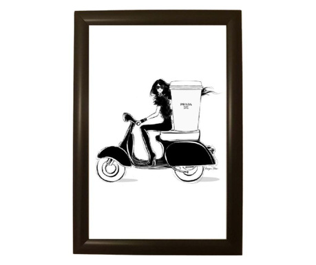 Obraz Fashion Woman Motorcycle 23x33 cm