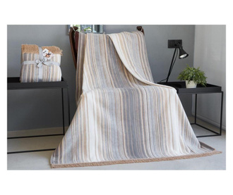 Одеяло Nordeco Home Cotton Striped Antrasit Cream 127x155 cm