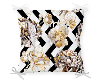 Sedežna blazina Minimalist Cushion Covers Gold Leaf Black White 40x40 cm