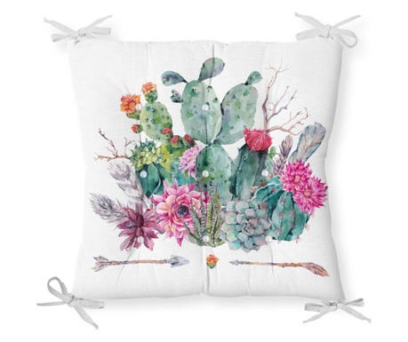 Minimalist Cushion Covers Green Pink Cactus Székpárna 40x40 cm