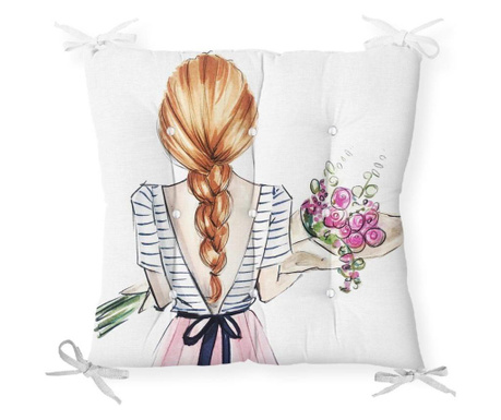 Poduszka na siedzisko Minimalist Cushion Covers Girl with Flowers...